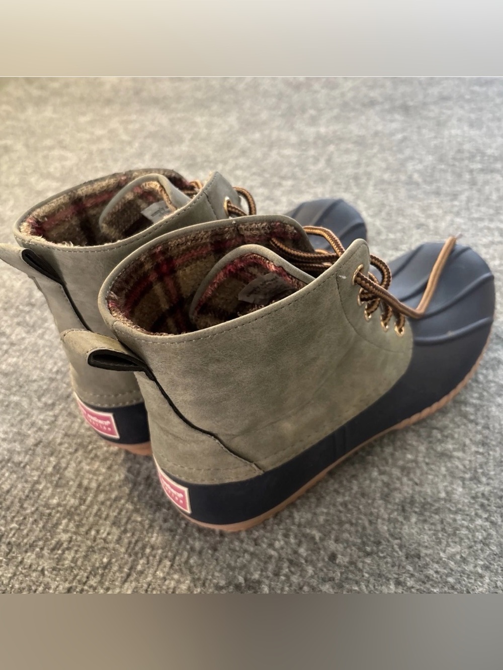 Simply Southern Women Rain Boots Womens 10 Lace Up Suede Olive/Green